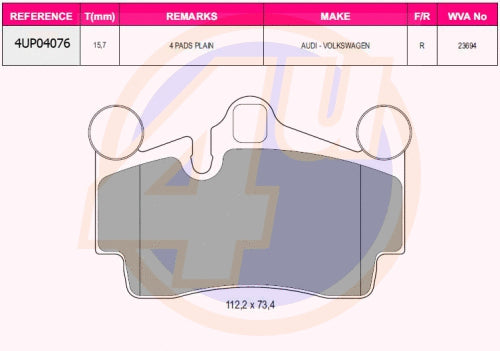 BRAKE PAD RR سفايف بريك – 7L0698451B